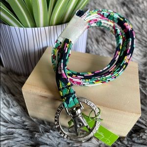 Vera Bradley Lanyard key ring and a swivel clip. Very nice quality.